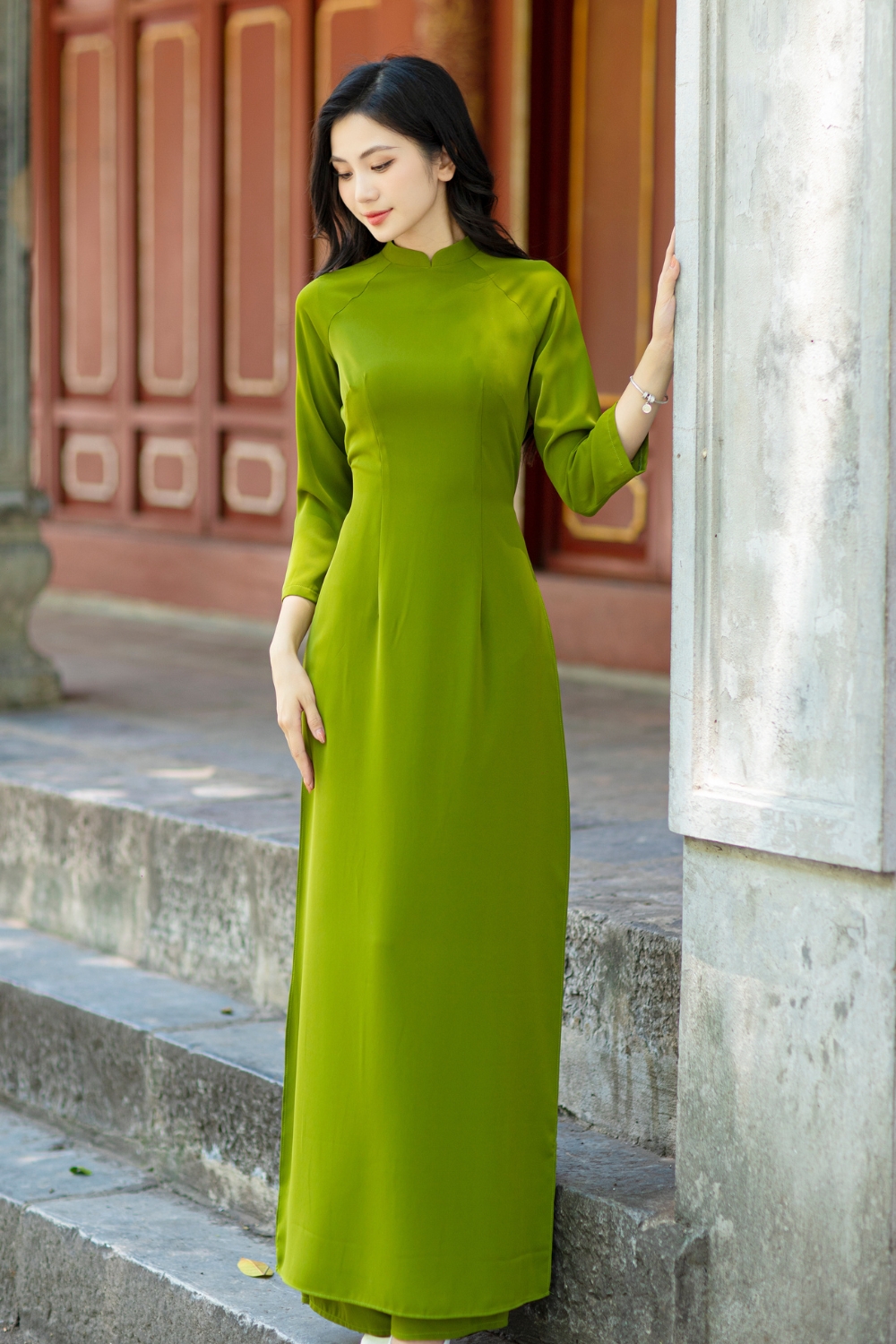  Áo dài đơn sắc lụa chifon 