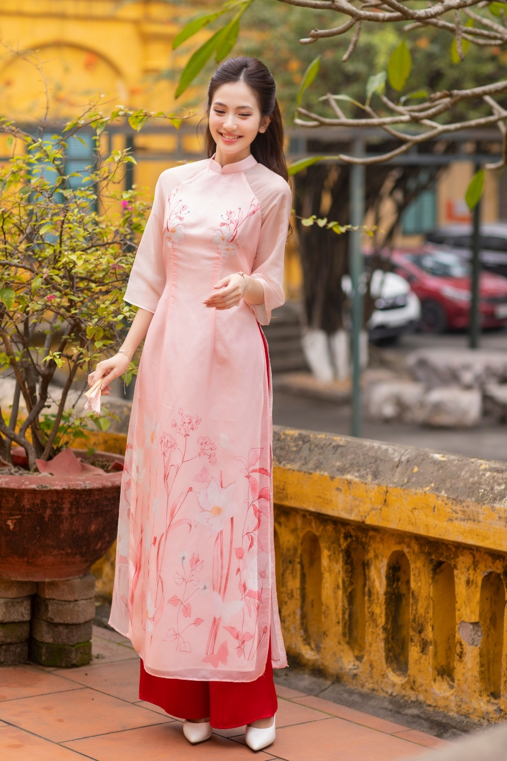  Áo dài Cẩm Ngọc - hồng 