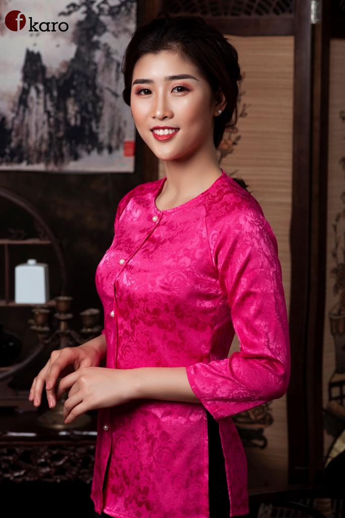  Áo bà ba màu hồng sen 