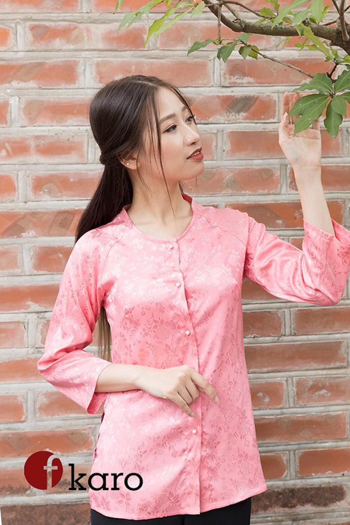  Áo bà ba màu  peach orange 