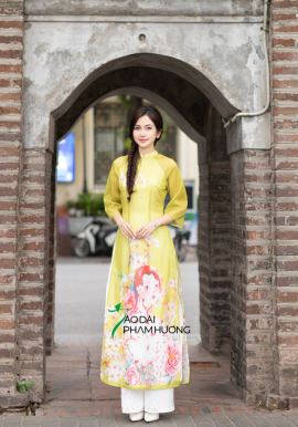  Áo dài Hi Văn - xanh cốm 