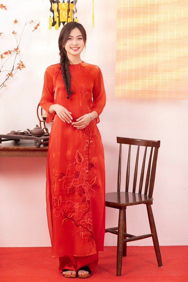  Áo dài Như Ý đỏ 