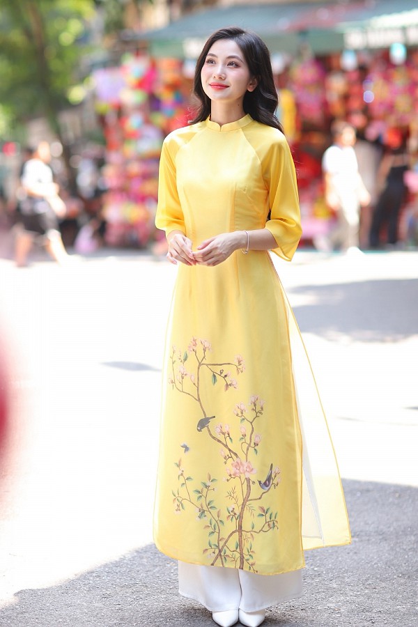  Áo dài Mai Như vàng 