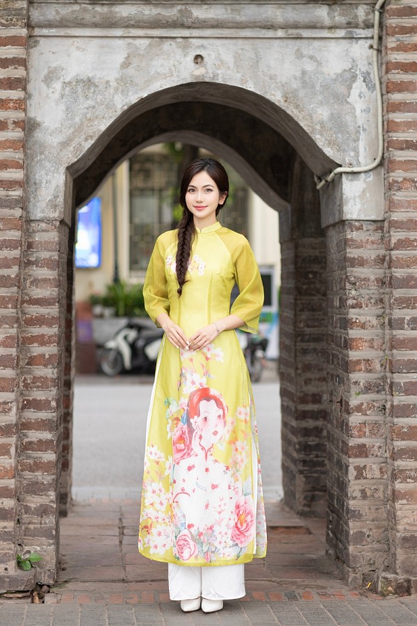  Áo dài Hi Văn xanh cốm 
