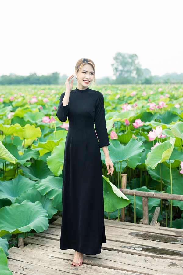  Áo dài đơn sắc lụa chifon 