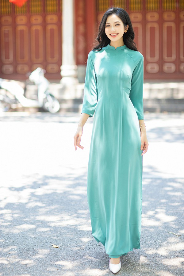  Áo dài đơn sắc lụa chifon 