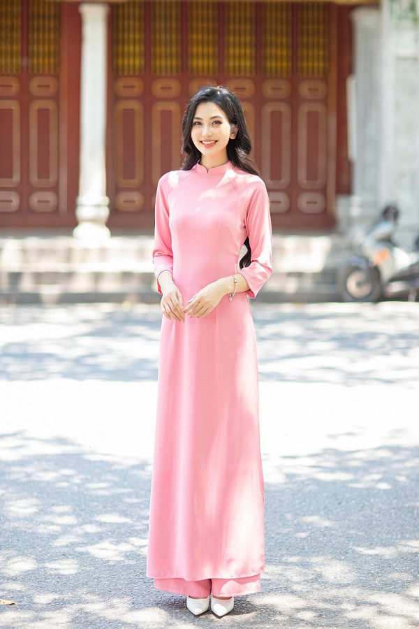  Áo dài đơn sắc lụa chifon 