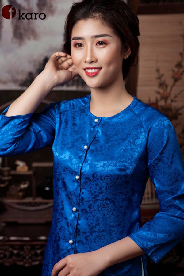  Áo bà ba màu xanh biển 