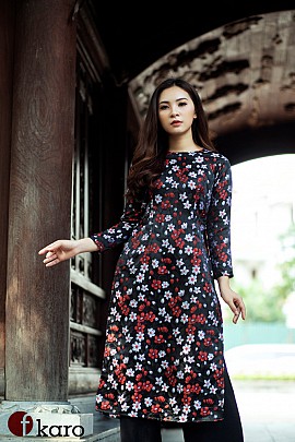  Áo dài gấm hoa 
