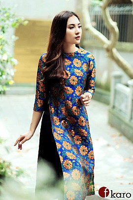  Áo dài gấm hoa 